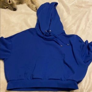 blue sweatshirt